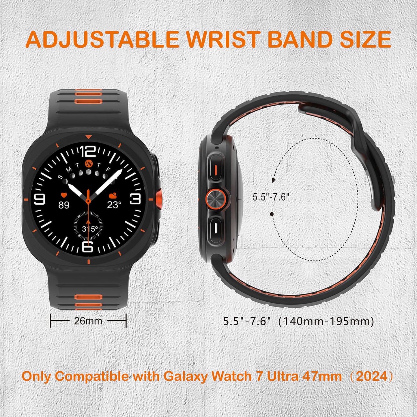 Premium Sports Silicone Strap For Samsung Galaxy Watch Ultra