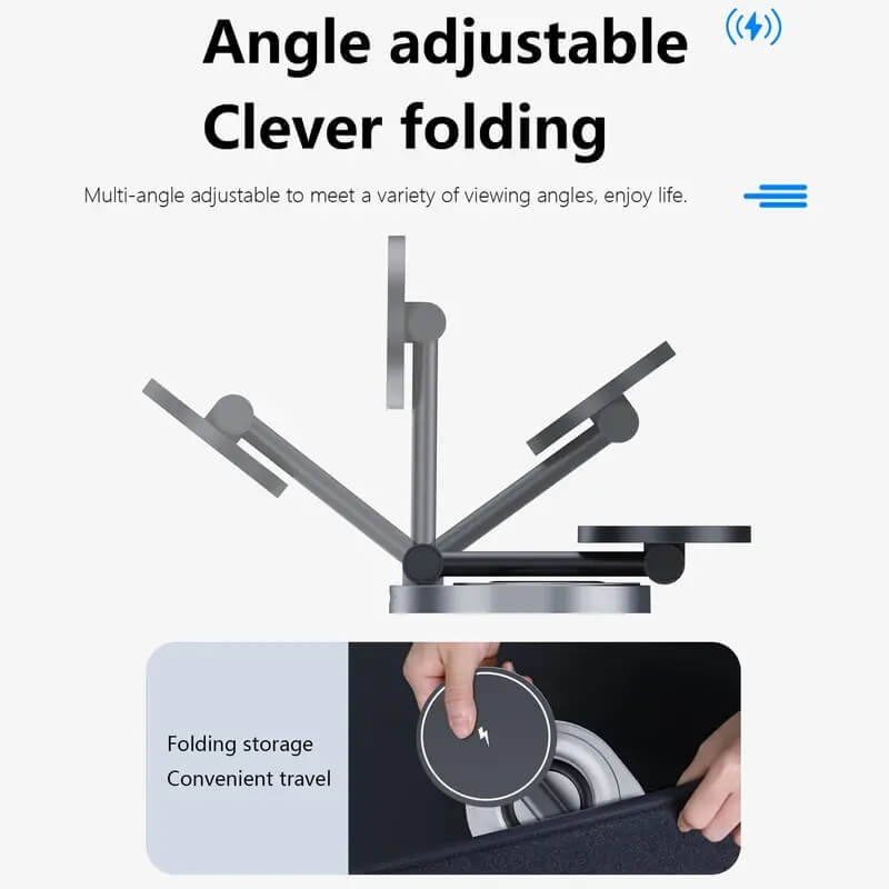 3 In 1 Foldable Wireless Charger Stand Pad For iPhone And Apple Watch Airpods - Pejayz