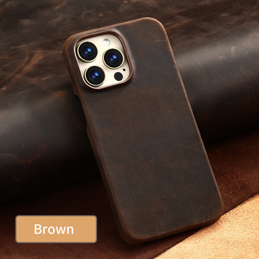 iPhone 16 Case – Retro Shockproof Cowhide Leather Cover | Pejayz