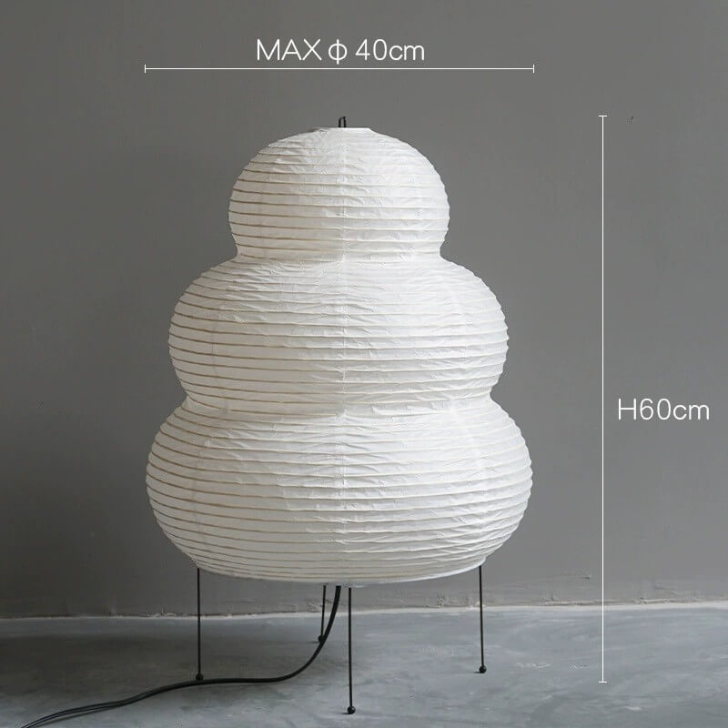 Japanese Tripod Floor Lamp White Rice Paper Design - Pejayz