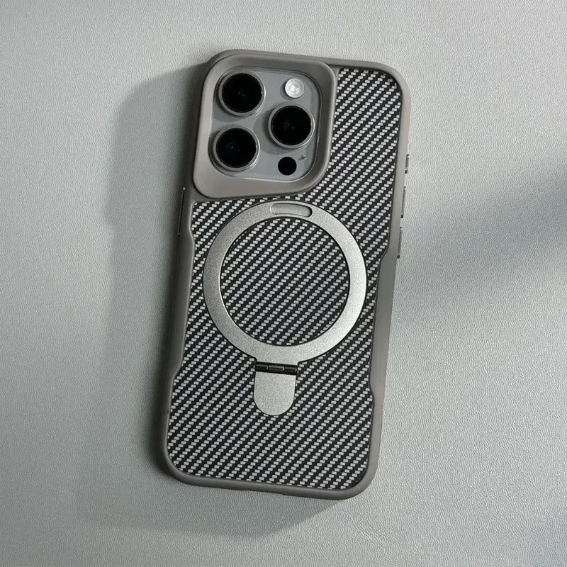 iPhone 15 Pro Magnetic Shockproof Carbon Fiber Pattern Case - Pejayz