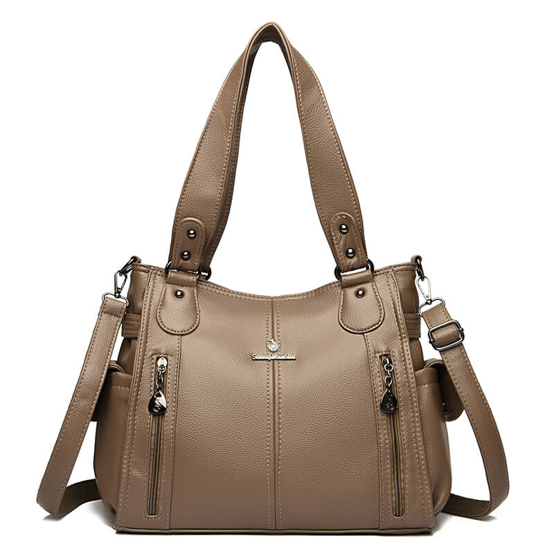 Soft Leather Tote Crossbody Bag - Pejayz
