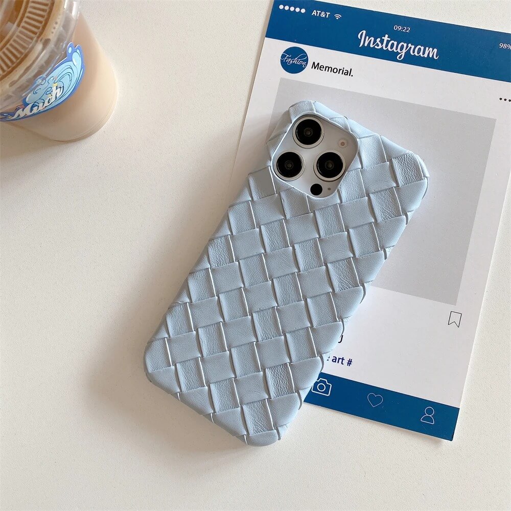 iPhone 16 Case – Shockproof Woven Pattern Candy Color Cover | Pejayz