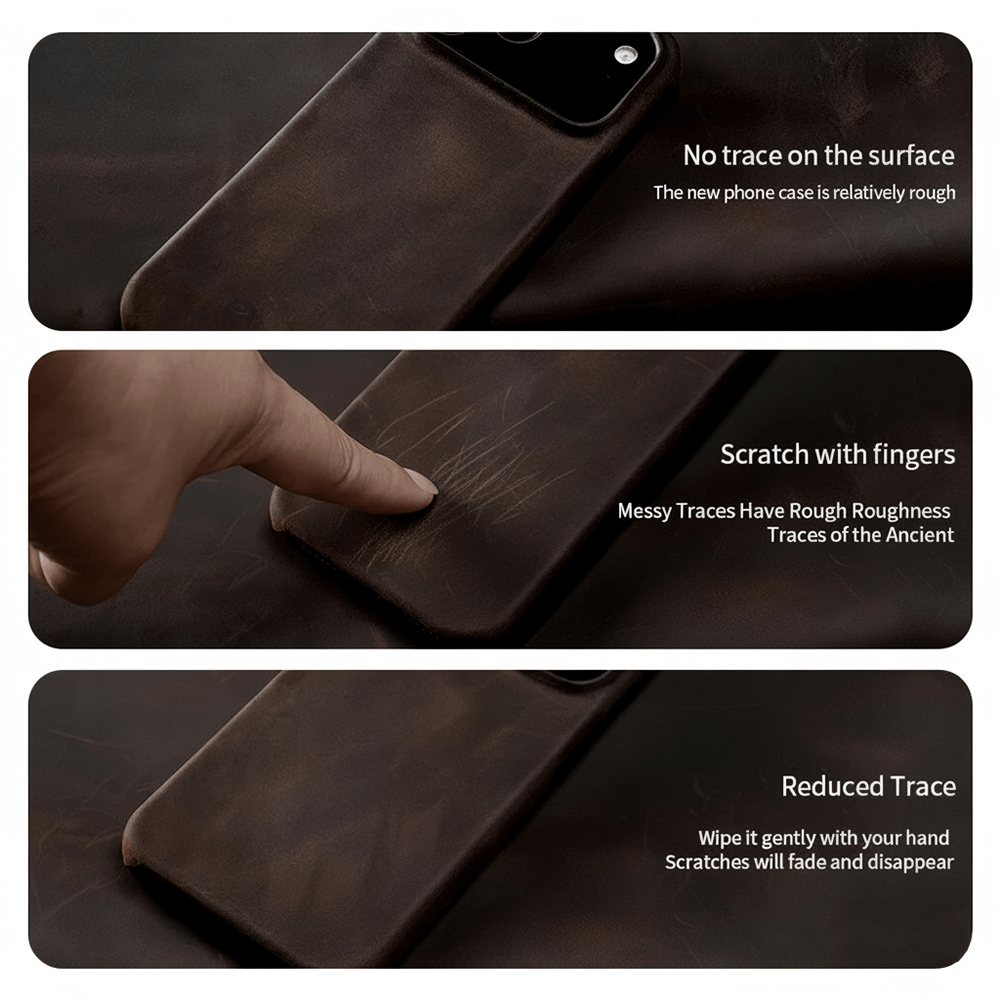 iPhone 17 Pro Max Genuine Retro Cowhide Leather Case | Pejayz