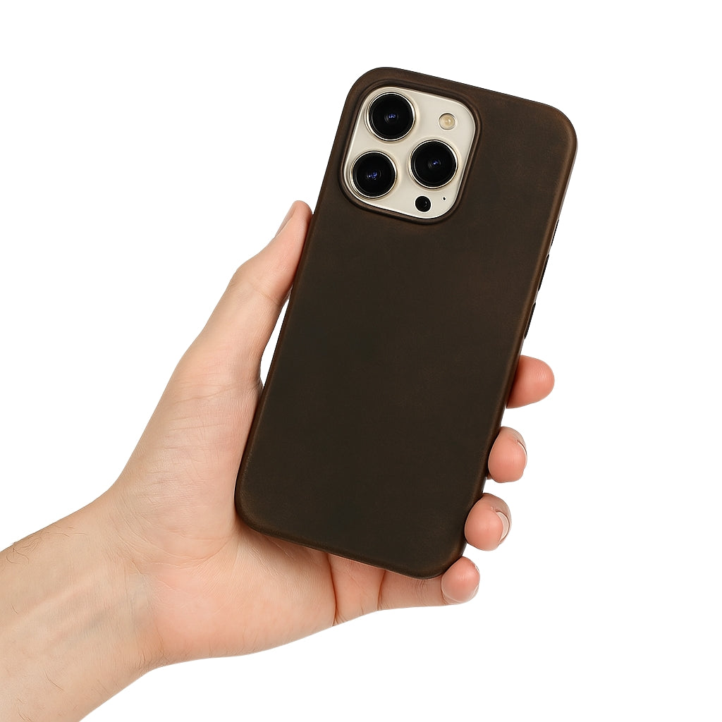 Retro Shockproof Cowhide Phone Case For iPhone 16 - Pejayz