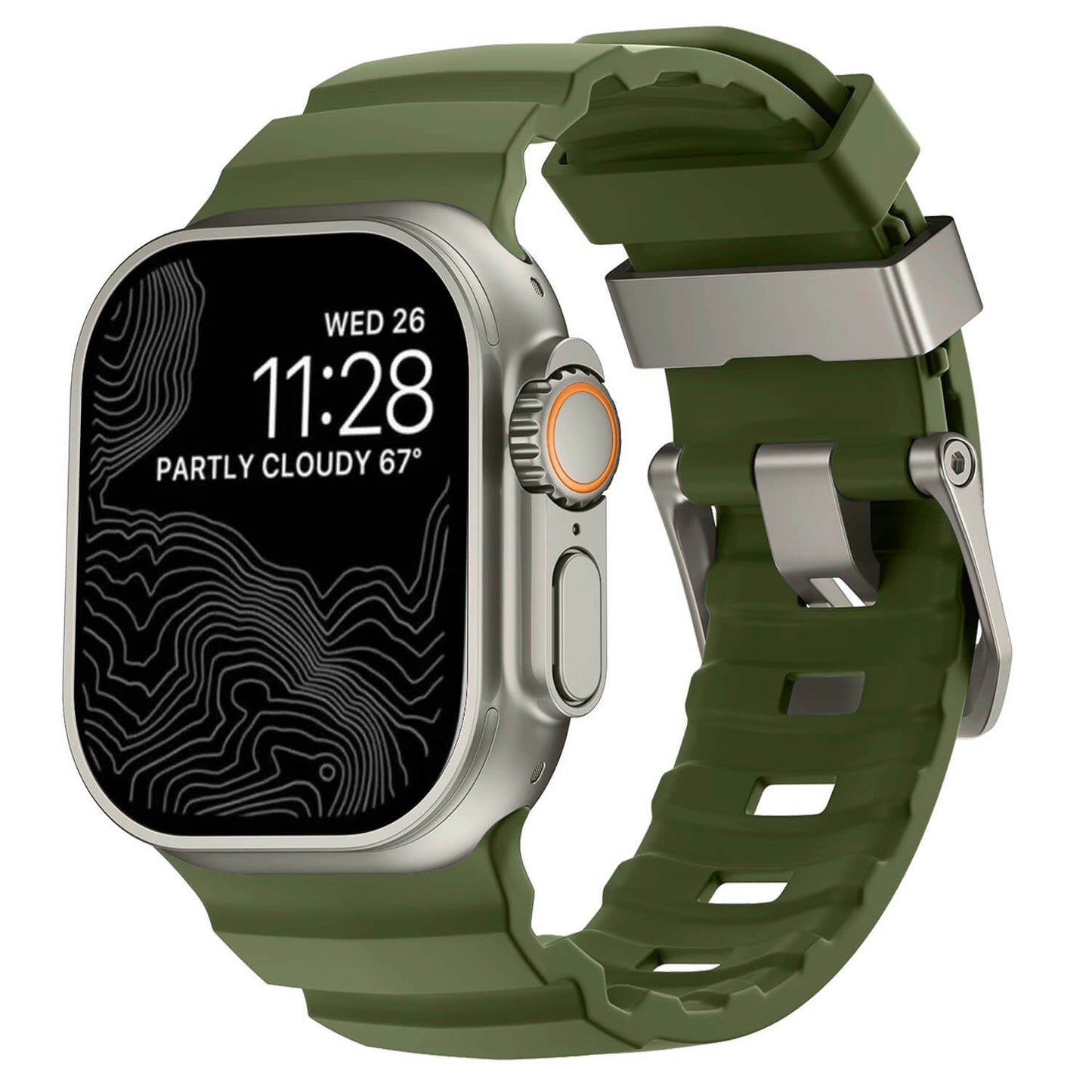  Premium Sports Silicone Band For Apple Watch Ultra With Buckle