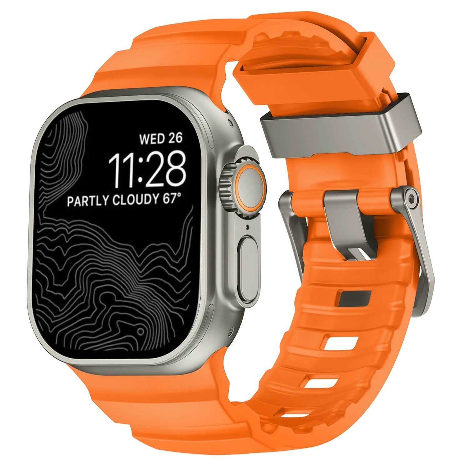  Premium Sports Silicone Band For Apple Watch Ultra With Buckle