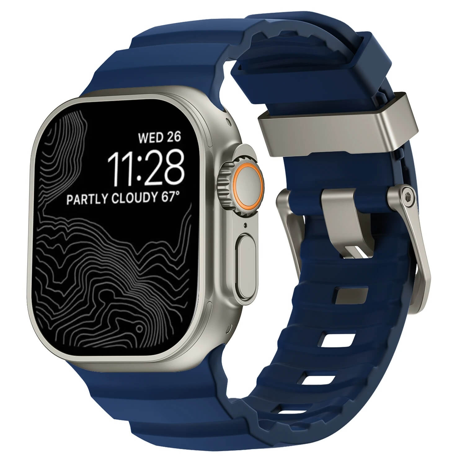  Premium Sports Silicone Band For Apple Watch Ultra With Buckle