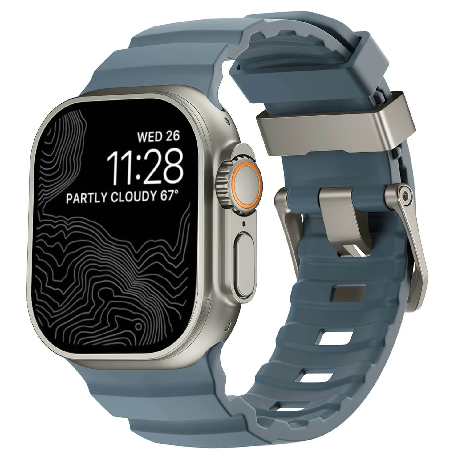  Premium Sports Silicone Band For Apple Watch Ultra With Buckle