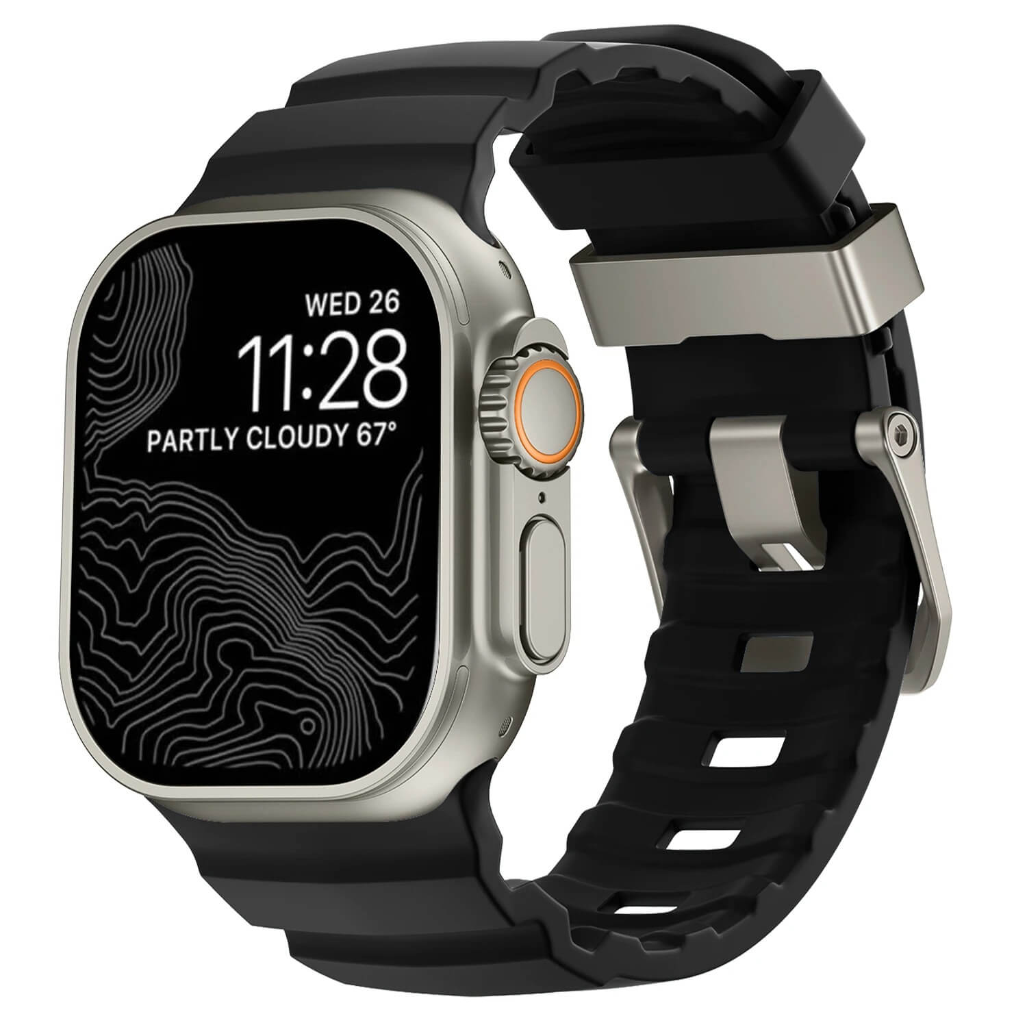  Premium Sports Silicone Band For Apple Watch Ultra With Buckle
