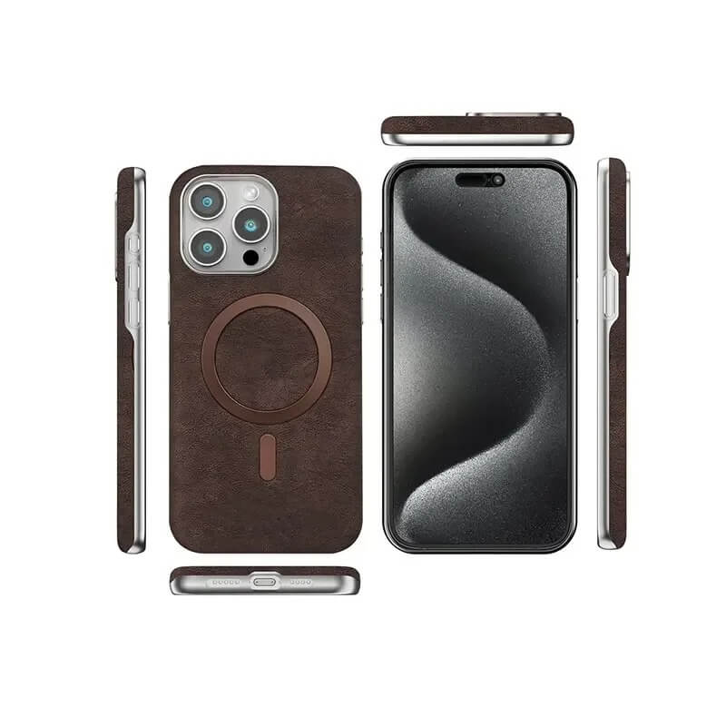 iPhone 15 Pro Case – Vintage Leather MagSafe Cover | Pejayz