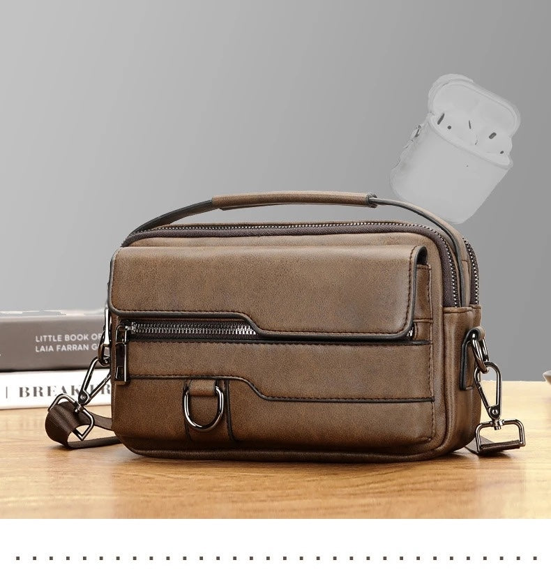 Men's Crossbody Small Shoulder Bag Leather