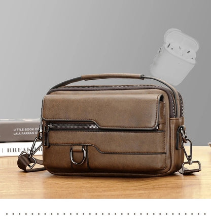 Men's Crossbody Small Shoulder Bag Leather