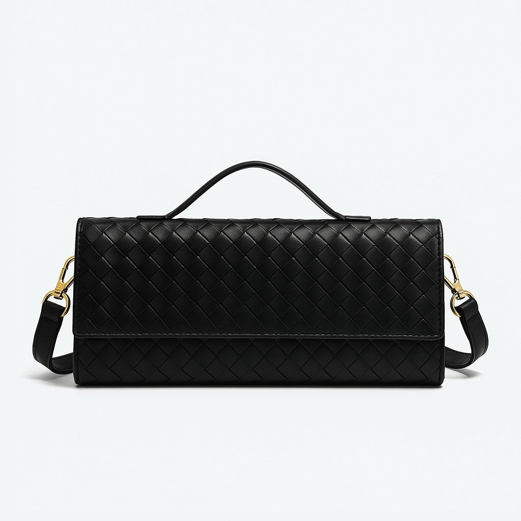 Luxury Black Leather Clutch Bag for Women | UK Fashion Accessory