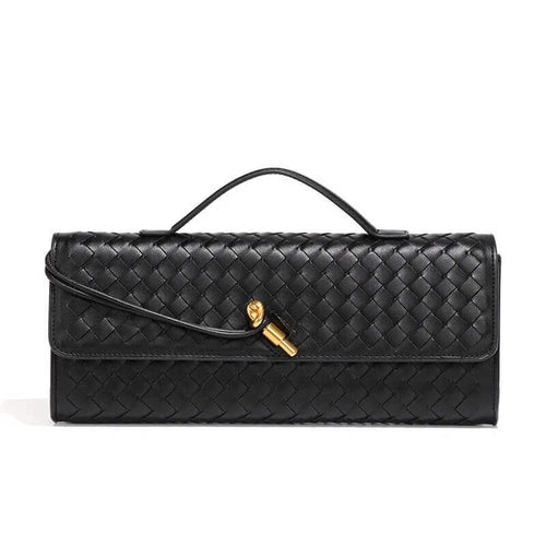 Luxury Black Leather Clutch Bag for Women | UK Fashion Accessory