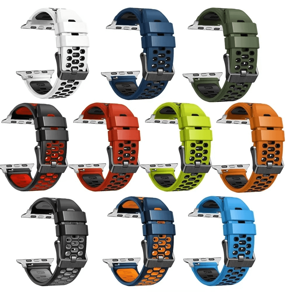 Breathable Sports Silicone Strap For Apple Watch 7 8 9 