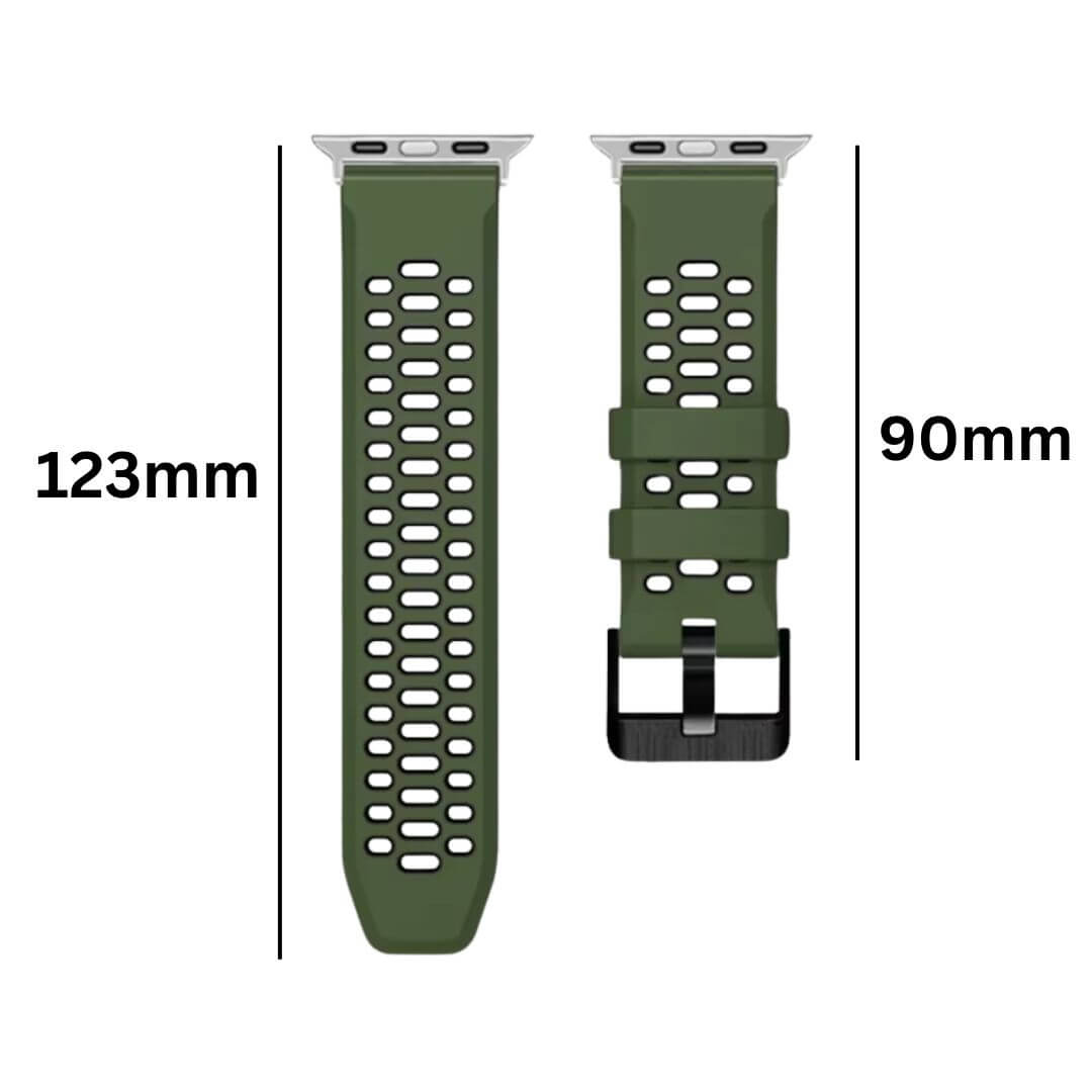 Breathable Sports Silicone Strap For Apple Watch 7 8 9 