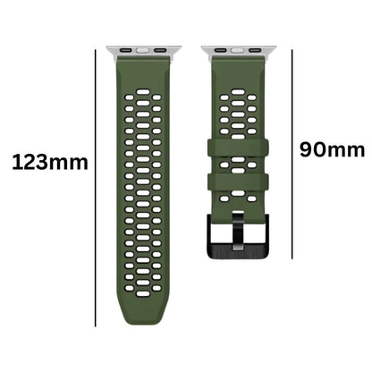 Breathable Sports Silicone Strap For Apple Watch 7 8 9 