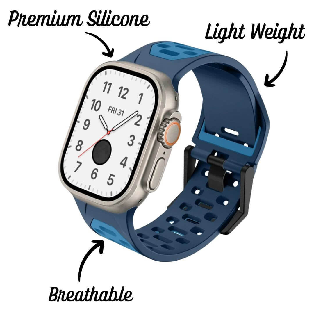Breathable Sports Silicone Strap For Apple Watch Ultra 2
