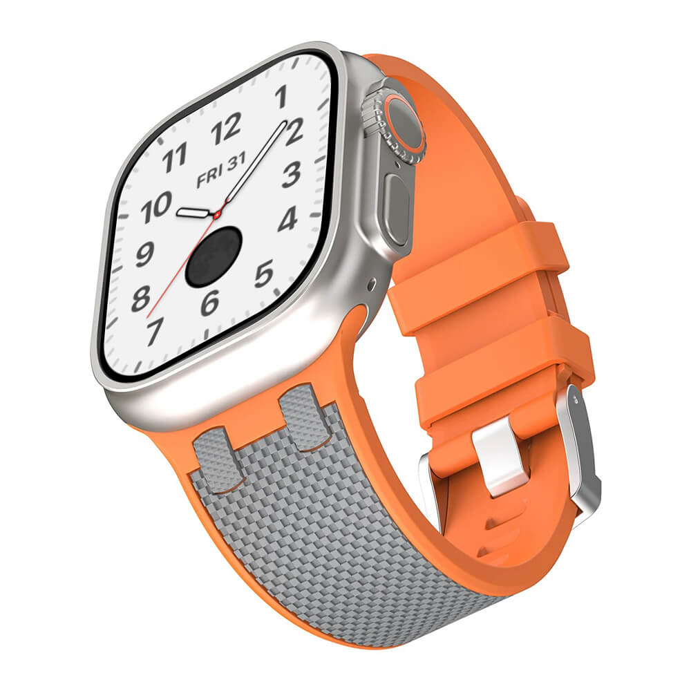 Carbon Fiber Sports Silicone Strap For Apple Watch Ultra 2