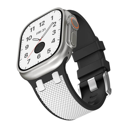 Carbon Fiber Sports Silicone Strap For Apple Watch Ultra 2