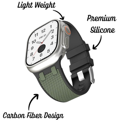 Carbon Fiber Sports Silicone Strap For Apple Watch Ultra 2