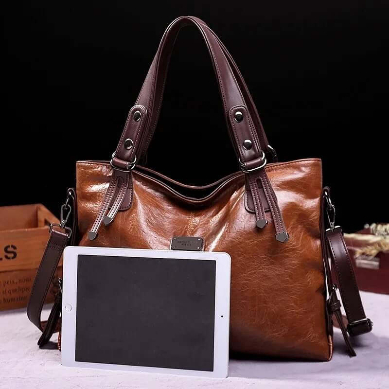 Classic Leather Shoulder Tote Bag for Women