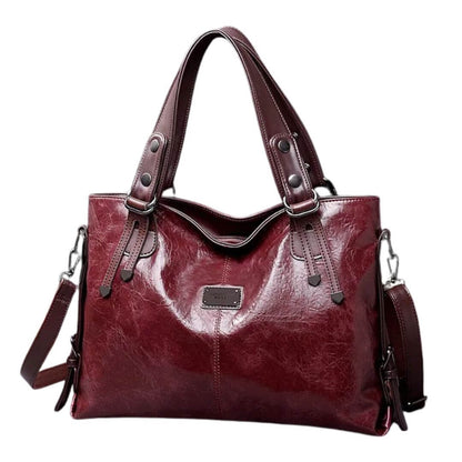 Classic Leather Shoulder Tote Bag for Women