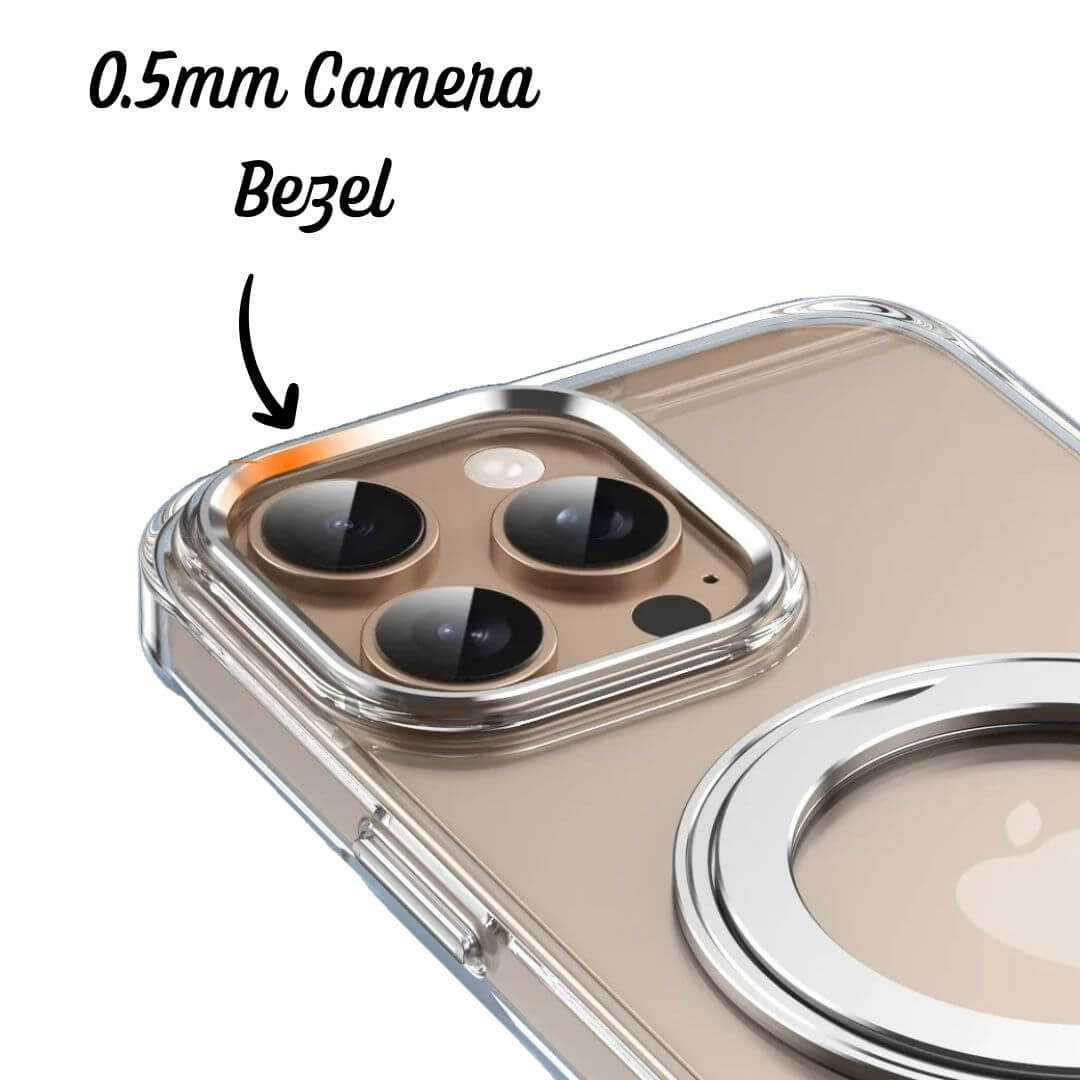 Clear Case For iPhone 16 With Metal Ring Stand