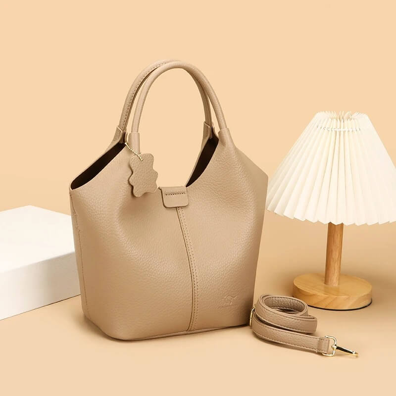 Premium Minimalist Leather Bucket Bag – Crossbody & Shoulder