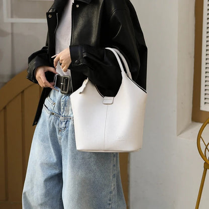 Premium Minimalist Leather Bucket Bag – Crossbody & Shoulder