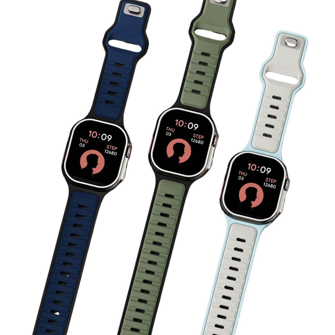 Duo Tone Sports Silicone Strap For Apple Watch Ultra 2