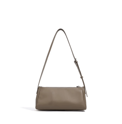 Genuine Leather Double Pocket Shoulder Bag