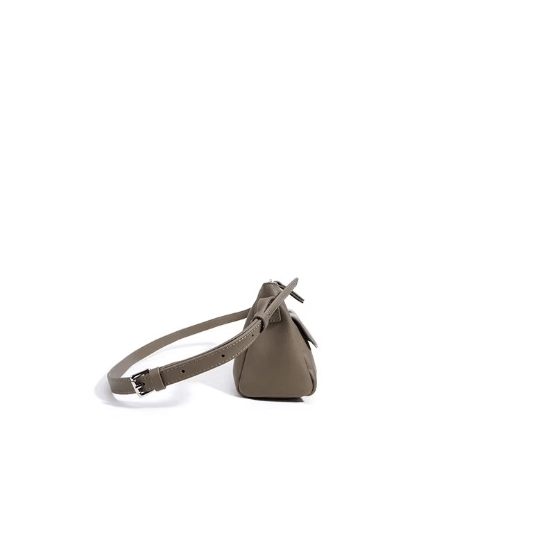 Genuine Leather Double Pocket Shoulder Bag
