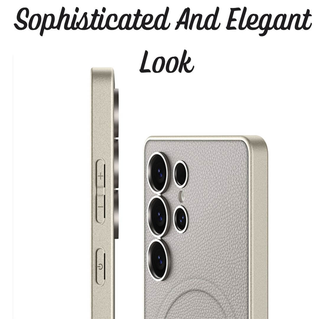Leather Textured Back Case For Galaxy S25 With MagSafe