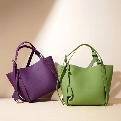 Leather Tote Designer Commute Handbag