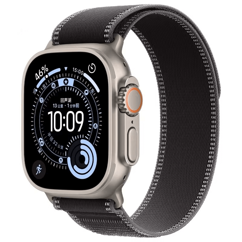 Apple Watch Ultra 3 Trail Loop Strap Titanium & Black 49mm | Pejayz