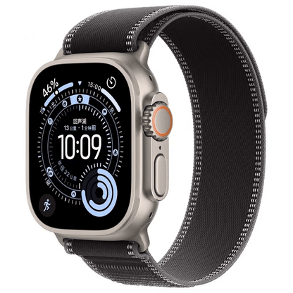 Apple Watch Ultra 3 Trail Loop Strap Titanium & Black 49mm | Pejayz