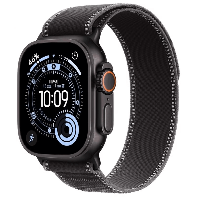 Apple Watch Ultra 3 Trail Loop Strap Titanium & Black 49mm | Pejayz