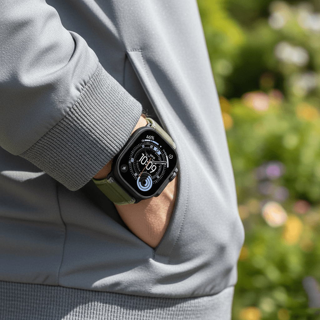 Apple Watch Ultra 3 Trail Loop Strap Titanium & Black 49mm | Pejayz