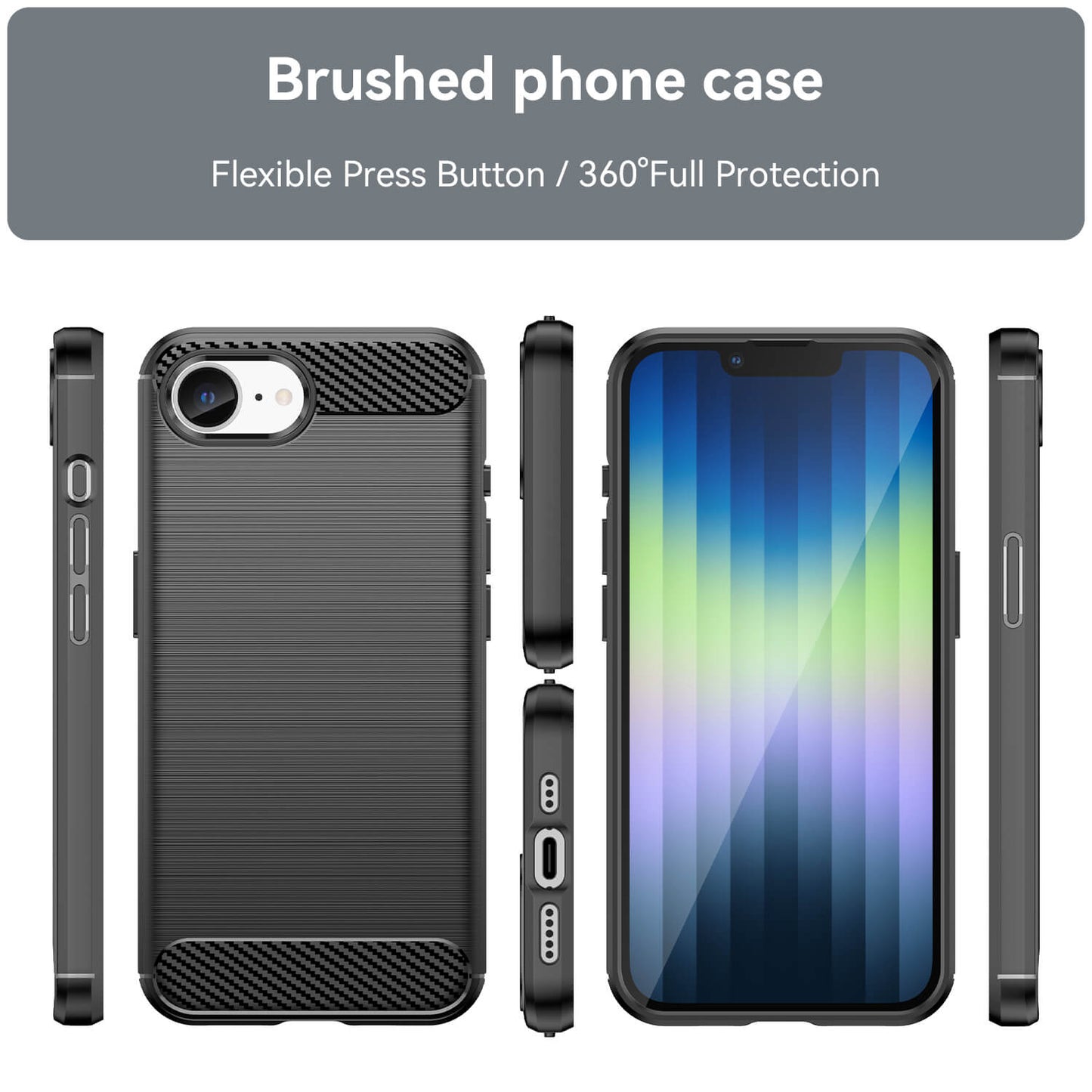 Premium Flexible Silicone Rubber Phone Case for iPhone 16e