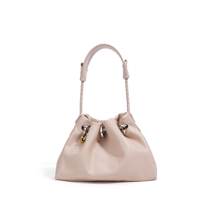 Premium Soft Leather Shoulder Bag with Braided Handle
