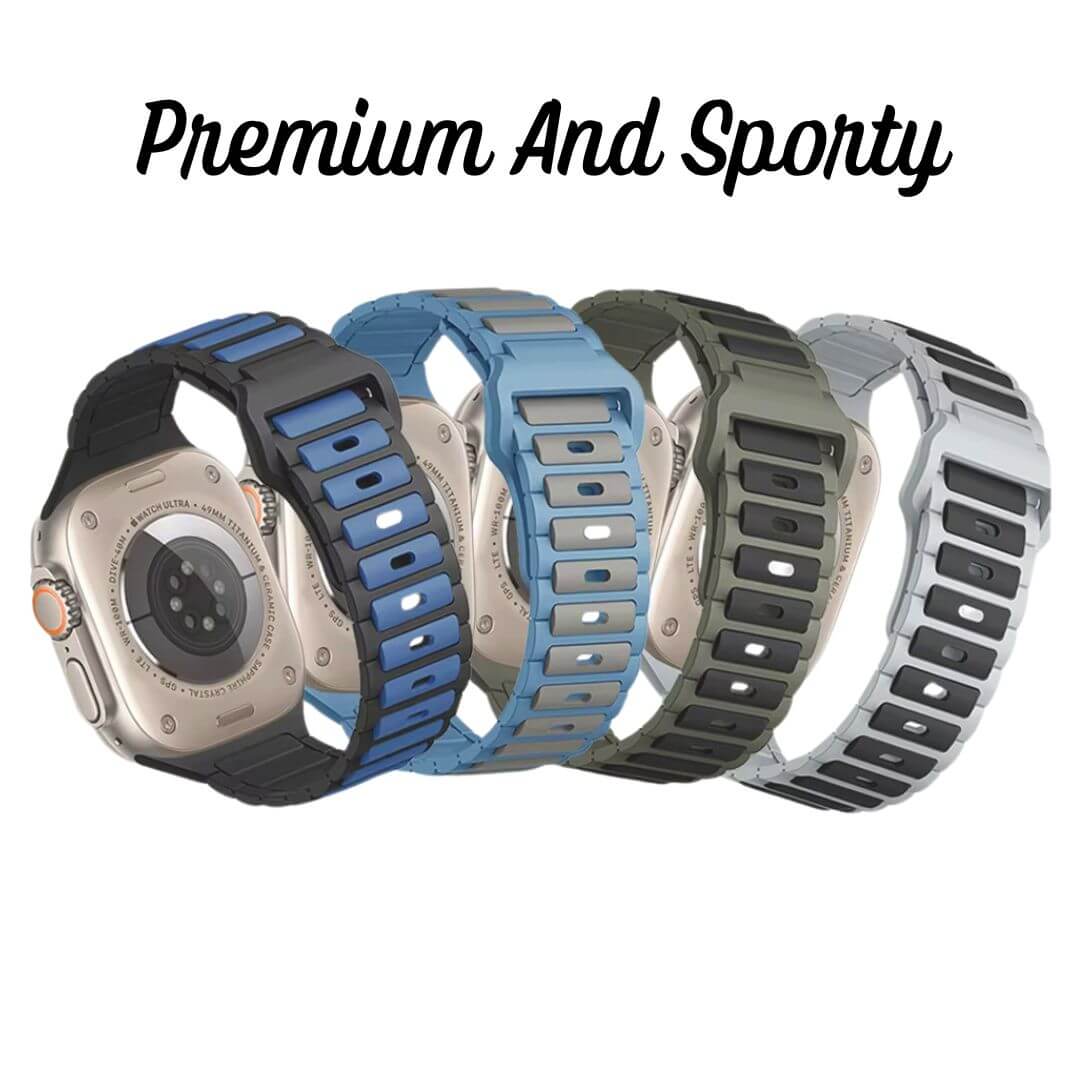 Premium Stripes Sporty Silicone Band For Apple Watch Ultra