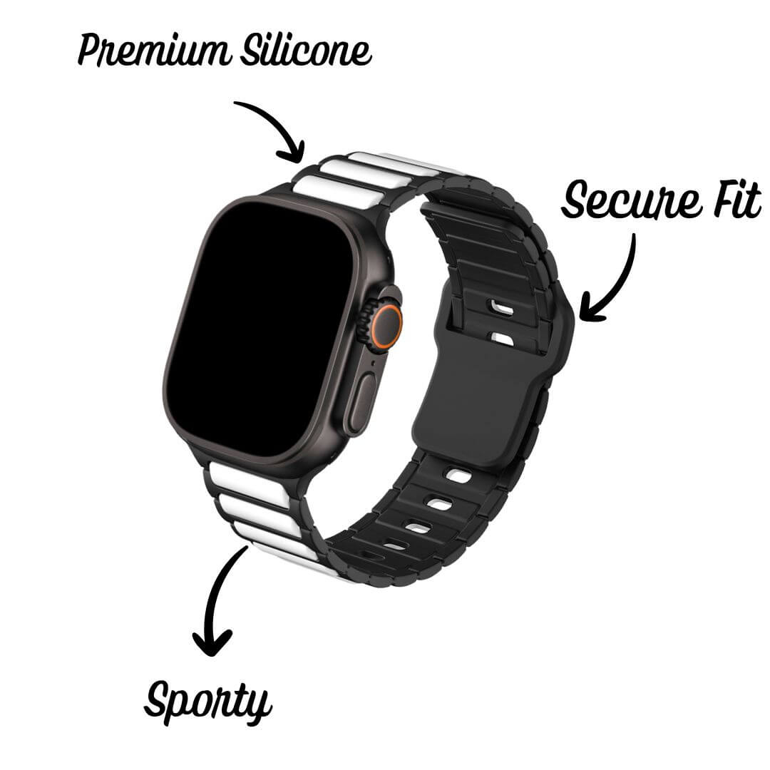 Premium Stripes Sporty Silicone Band For Apple Watch Ultra