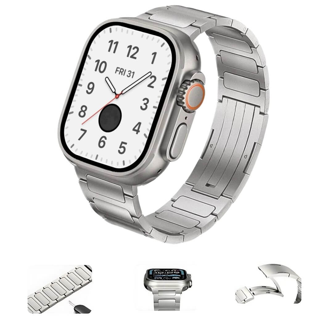 Premium Titanium Metal Strap for Apple Watch Ultra 2 and Series 10