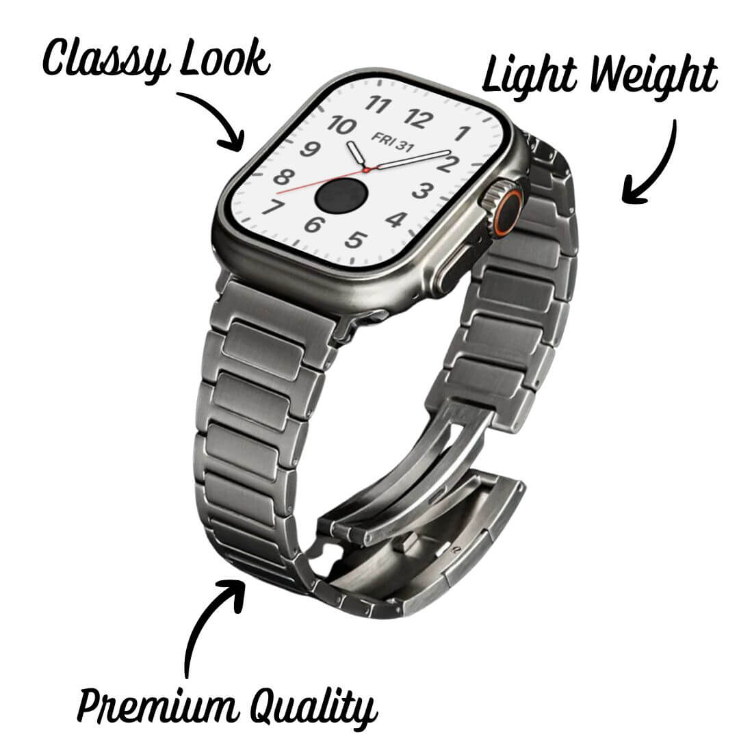 Premium Titanium Metal Strap for Apple Watch Ultra 2 and Series 10