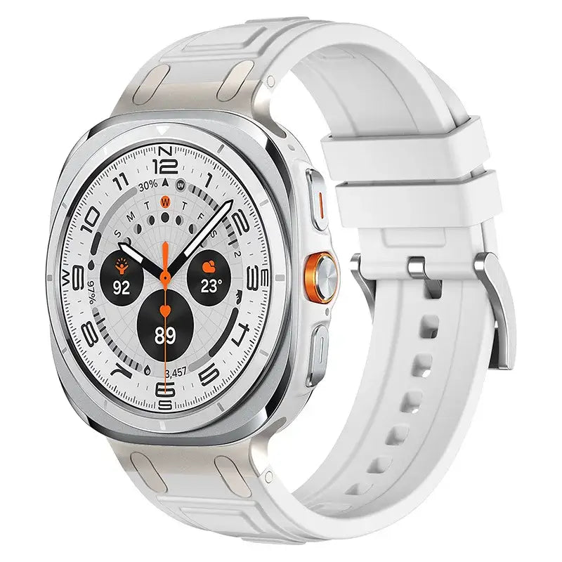 Premium Soft Silicone and Stainless Steel Strap For Galaxy Watch Ultra
