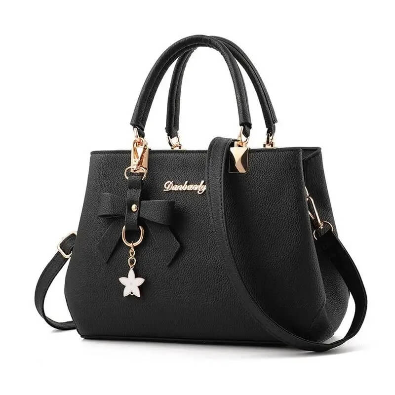 Elegant Black PU Leather Handbags with Shoulder Strap UK