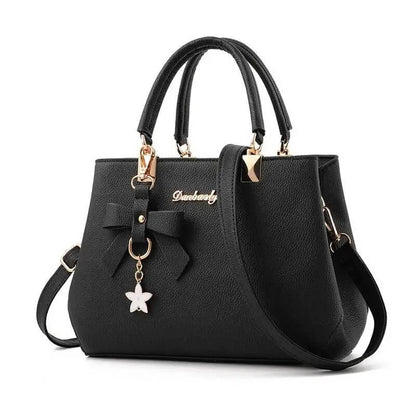 Elegant Black PU Leather Handbags with Shoulder Strap UK