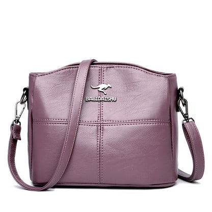 Trendy Leather Small Crossbody Tote Bag For Women